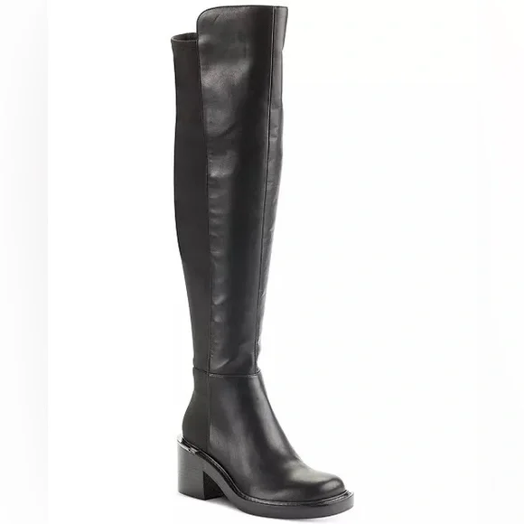 DKNY Dina Black Over-the-Knee Boots Sz 8 BNWB - Picture 1 of 9